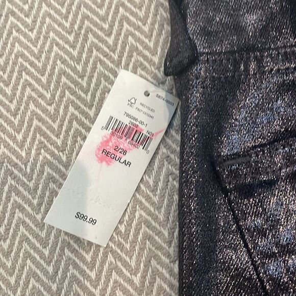 Gap Denim Baby Boot Stretch Mid Rise  Metallic Shimmer Pants Size 2 - Picture 5 of 5